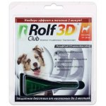 Rolf Club 3D Капли инсектоакарицидные д/соб 10-20кг 1пип.