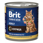 Brit Premium by Nature конс 200гр д/кош Adult Курица