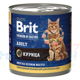 Brit Premium by Nature конс 200гр д/кош Adult Курица
