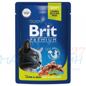 Brit Premium пауч 85гр д/кош Gravy Ягненок/Говядина/Соус