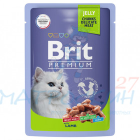 Brit Premium пауч 85гр д/кош Jelly Ягненок/Желе 