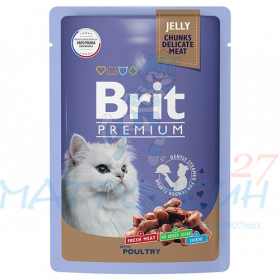 Brit Premium пауч 85гр д/кош Jelly Ассорти из птицы/Желе 