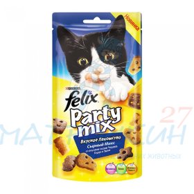 Felix Party Mix лакомство для кошек Сырный Микс