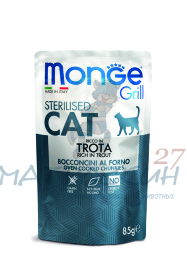 Monge Cat Grill Pouch паучи для стерилизованных кошек итальянская курица 85г