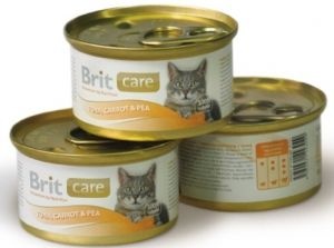 Консервы для кошек Brit Care Тунец с морковью и горошком 80 г.