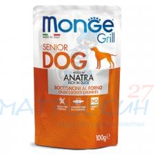 Monge Dog Grill SENIOR Pouch паучи для пожилых собак утка 100г