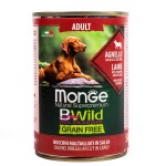  Monge Dog BWild GRAIN FREE беззерновые консервы из ягненка с тыквой и кабачками для взрослых собак всех пород 400г
