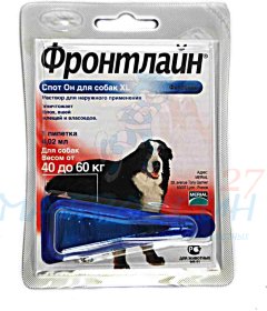 Merial Фронтлайн Спот-Он для собак 40-60 кг XL пипетка 4,02 мл