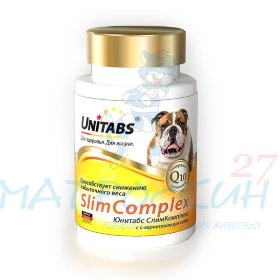 Unitabs Витамины SlimComplex с Q10 д/собак 100таб 