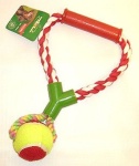 Игрушка для собак Веревочный цветная ручка-мяч 180-190г 