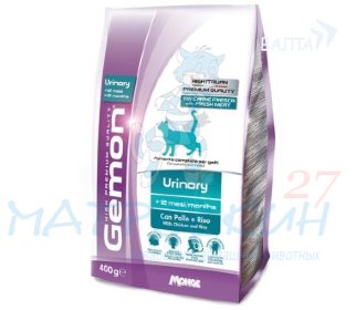   Gemon Cat Urinary корм для профилактики мочекаменной болезни для взрослых кошек с курицей и рисом 