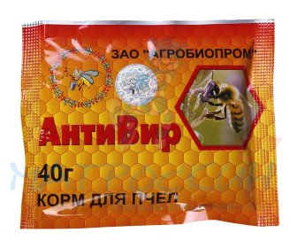 АнтиВир 40г корм для пчел (экстракт чеснока, аскорб. кислота, янтарн. кисл., глюкоза) 