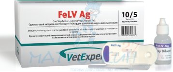 Экспресс-тест QBQVet FeLV Ag д/выявлен. вируса лейкемии кошек/ 1тест