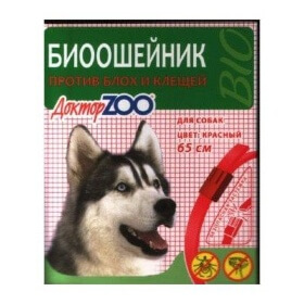 Доктор ZOO биоошейник красный для собак