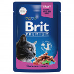 Brit Premium пауч 85гр д/кош Gravy Цыпленок/Индейка/Соус 