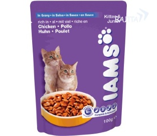 IAMS Cat Pouch корм для котят с курицей 100 г в соусе