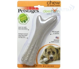  Petstages игрушка для собак Deerhorn, с оленьими рогами 20 см большая