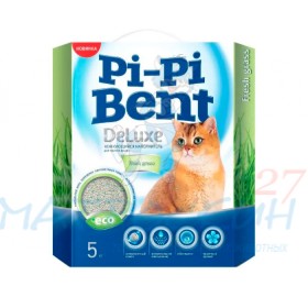 Pi-Pi Bent DeLuxe Наполнитель д/кош Комкующийся аромат травы 5кг