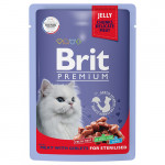 Brit Premium пауч 85гр д/кош Jelly кастр/стерил Мяс.асс/Потрошки/Желе 