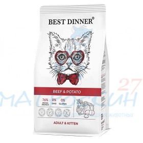 Best Dinner д/кош/котят Adult & Kitten Говядина/Картофель 