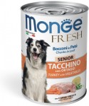 Monge Dog Fresh Chunks in Loaf консервы для пожилых собак мясной рулет индейка с овощами 400г
