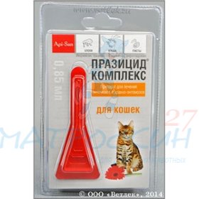 Празицид Комплекс Капли д/кошек от 4кг 0,85мл 1 пипет. 