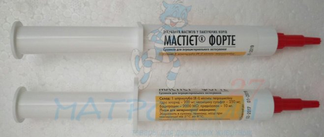 Мастиет-форте (Mastijet Forte) для лечения мастита у коров в период лактации