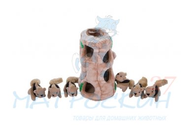 OutwardHound игрушка-головоломка для собак Hide-A-Squirrel (спрячь белку) средняя 12 см