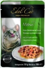 Edel Cat пауч 100 гр д/к Индейка/Утка кус.в соусе 