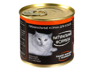 Натуральная формула конс. 250 гр. для кошек Паштет с телятиной